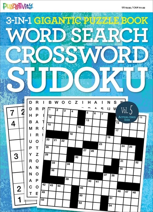 3-In-1 Gigantic Puzzle Book, Vol 5: Word Search, Crossword, Sudoku (Paperback)